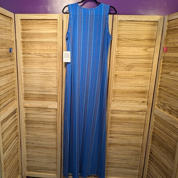LuLaRoe DANI Blue Striped Maxi Dress Size XL - Picture 7 of 7